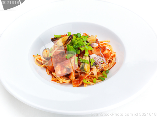 Image of Pasta with shrimps, herbs and mashrooms