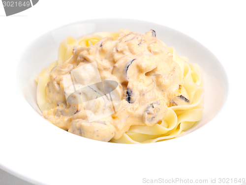 Image of Pasta with shrimps, herbs and mashrooms