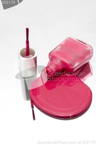 Image of Nail Polish Spilling on a Mirror