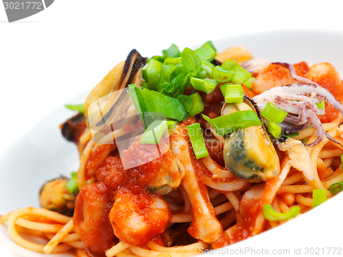 Image of Pasta with shrimps, herbs and mashrooms