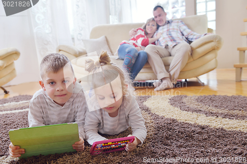 Image of happy young family at home