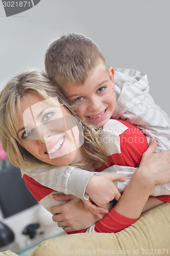 Image of happy young family at home