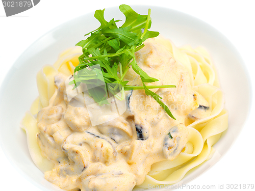 Image of Pasta with shrimps, herbs and mashrooms