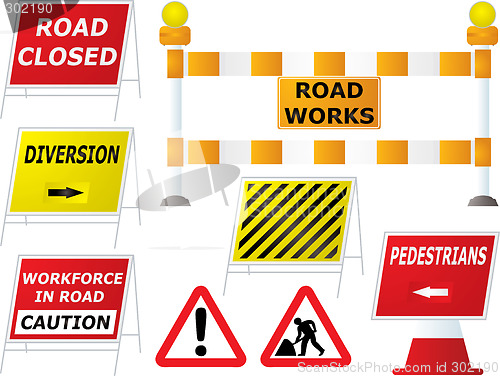 Image of road works signs