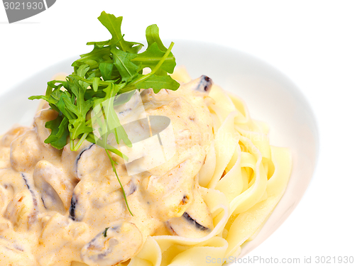 Image of Pasta with shrimps, herbs and mashrooms