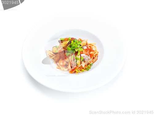 Image of Pasta with shrimps, herbs and mashrooms