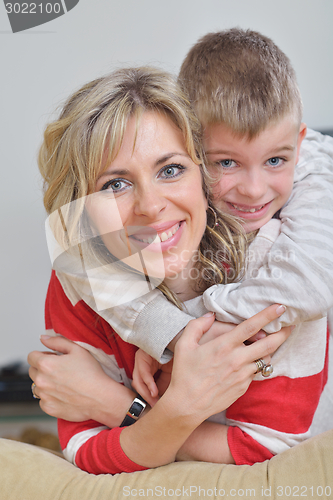 Image of happy young family at home