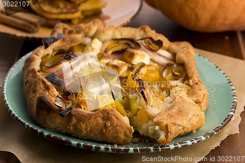 Image of Galette with leeks, pumpkin and feta