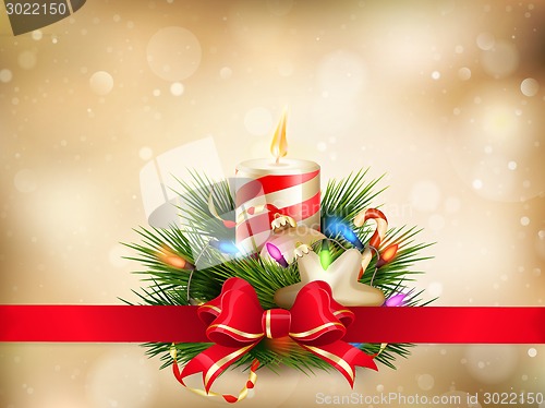 Image of Christmas illustration with candles. EPS 10