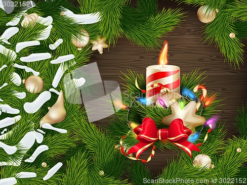 Image of Christmas candle illustration. EPS 10