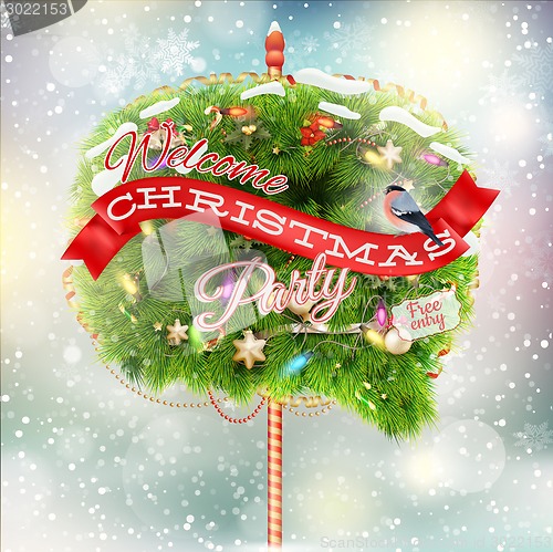Image of Christmas fir tree - Bubble for speech. EPS 10