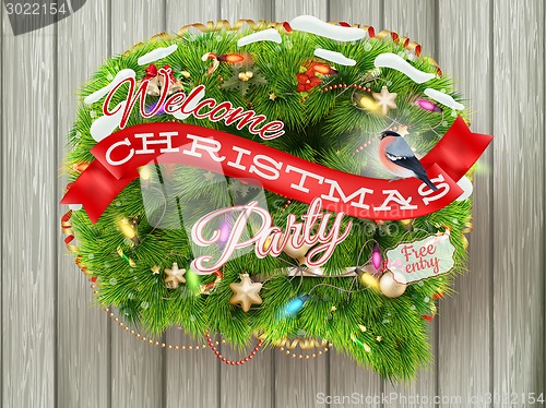 Image of Christmas fir tree - Bubble for speech. EPS 10