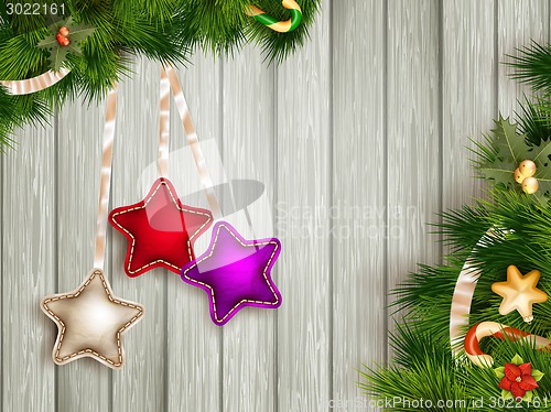 Image of Christmas decoration with fir branches. EPS 10
