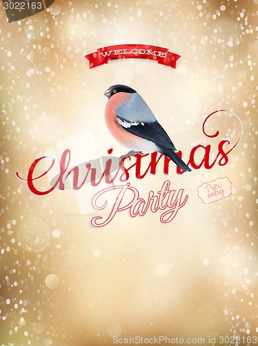 Image of Christmas typography poster on gold bokeh. EPS 10