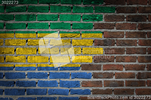 Image of Brick wall texture with flag