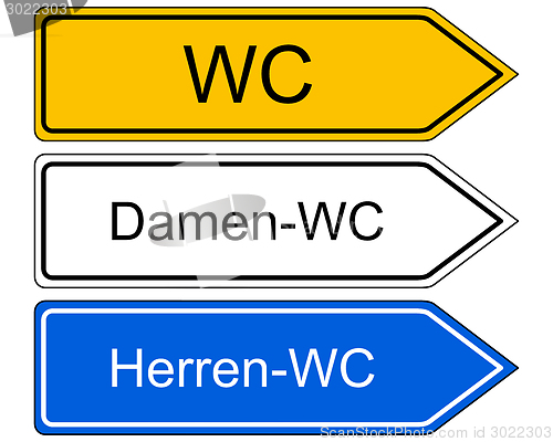 Image of Direction sign WC