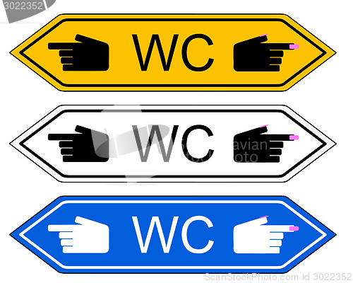 Image of Direction sign WC