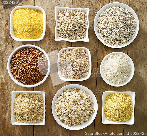 Image of various types of cereal grains