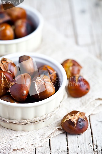 Image of roasted chestnuts in bowls