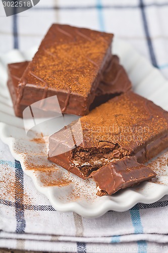 Image of dark chocolate cakes on plate