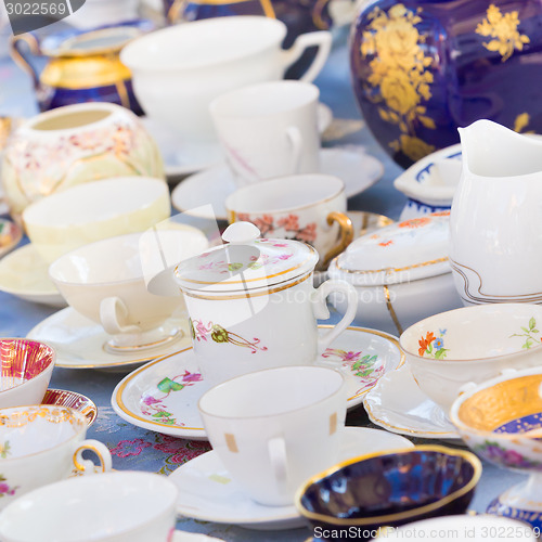 Image of Sets of vintage china cups.