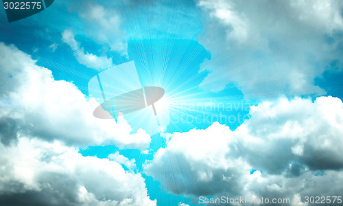 Image of 	Blue sky with white clouds