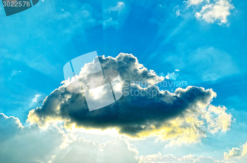 Image of 	Blue sky with white clouds