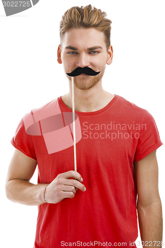 Image of Man with a fake moustache