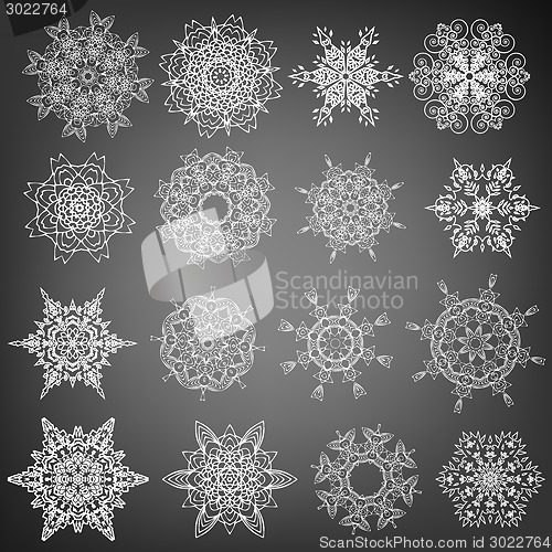 Image of Set of vector snowflakes. EPS 10