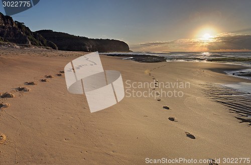 Image of Turrimetta Beach sunrise with sundog halo