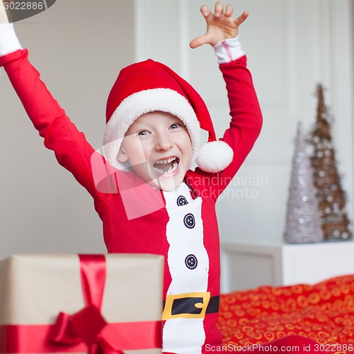 Image of kid at christmas time