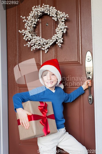 Image of kid at christmas time