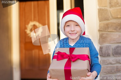 Image of kid at christmas time