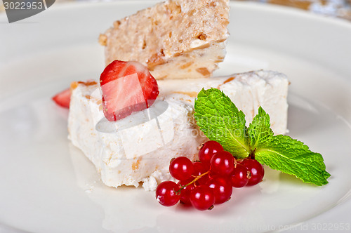 Image of cream berries dessert
