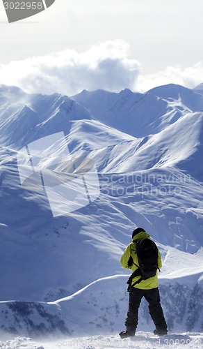 Image of Snowboarder on off-piste slope