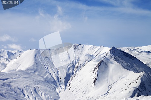 Image of Snowy mountains with avalanches