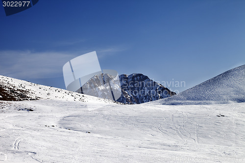 Image of Ski slope at sunny day