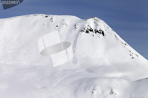 Image of Off-piste slope with traces from avalanches