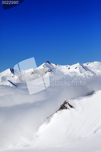 Image of Winter snowy mountains at nice day