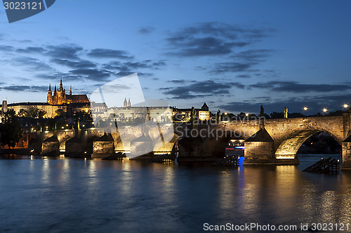 Image of Prague at night.