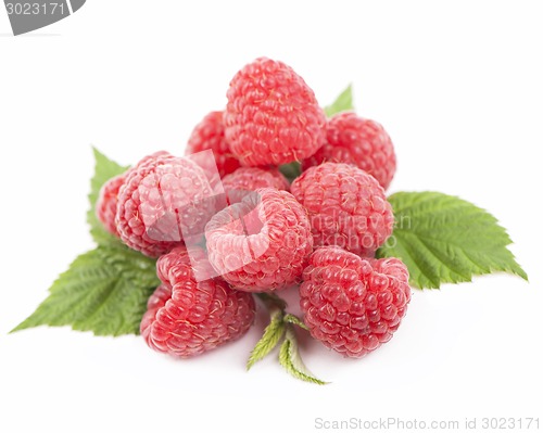 Image of macro of red raspberry