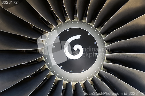 Image of Jet engine detail.