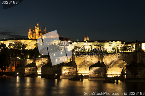Image of Prague at night.