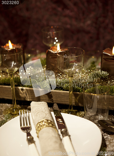 Image of christmas table decorated