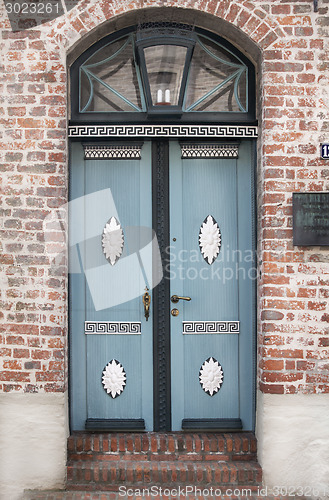 Image of Vintage style country door in blue