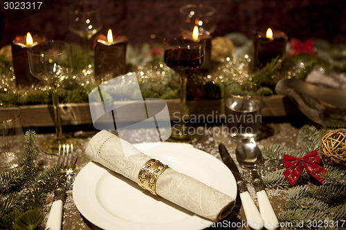 Image of christmas table, with candles