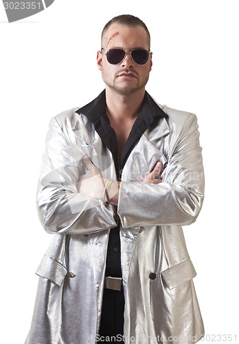 Image of man with laceration and sunglasses