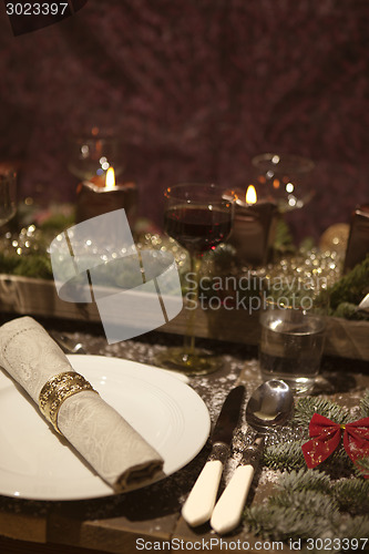 Image of christmas table in candlelight