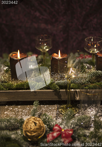 Image of christmas place setting vertical format