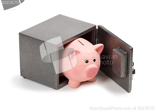 Image of Piggy bank in a safe